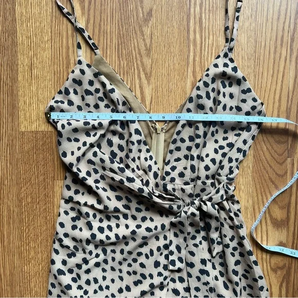 Cheetah Print Wrap-Front Romper - Picture 12 of 15